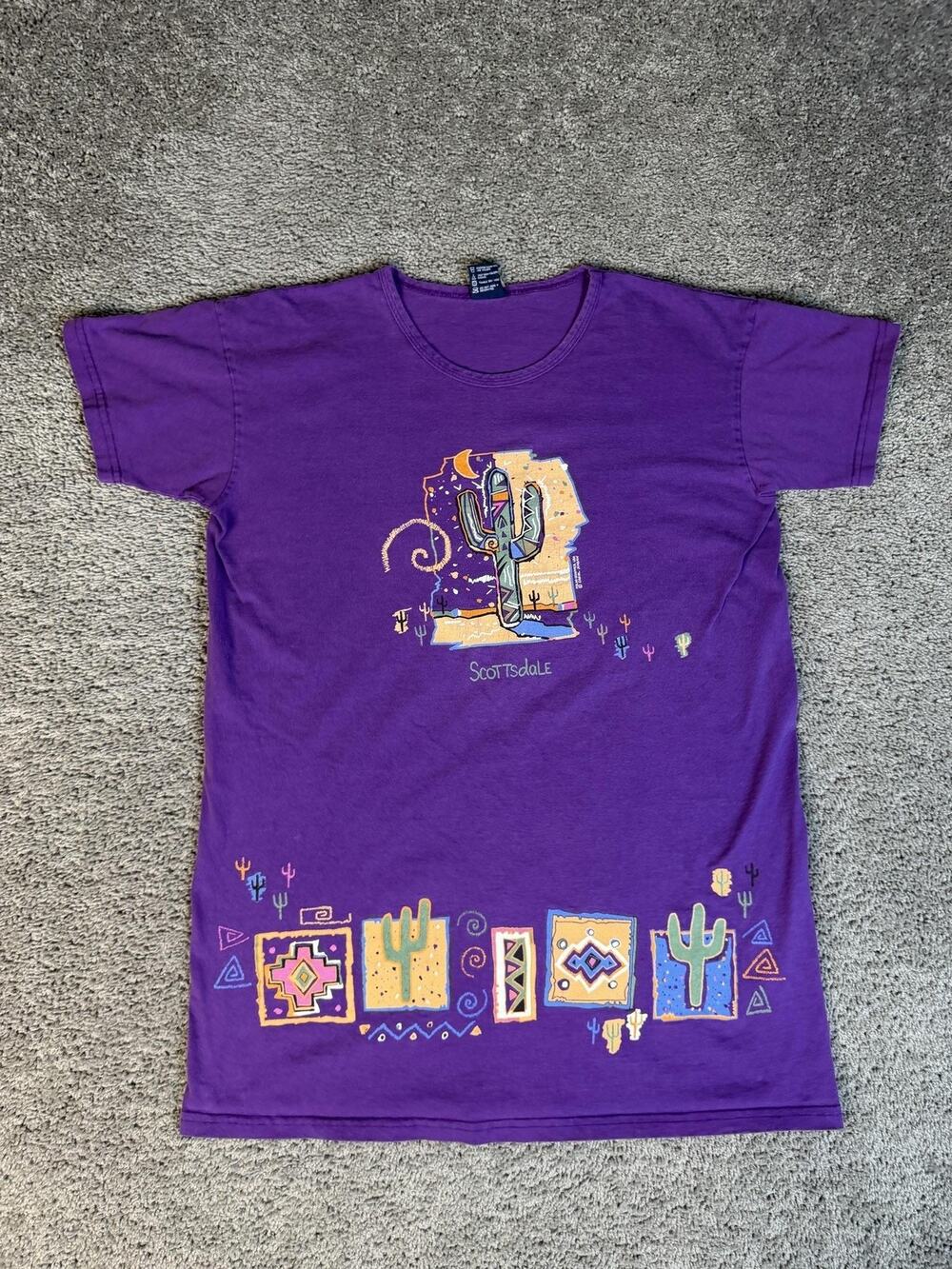 Polar Graphics U.S.A. Shirt Womens OSFA Purple Scottsdale Cactus Graphic Tee